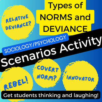 Preview of Deviance and Norms SCENARIOS ACTIVITY! Sociology and Psychology