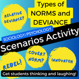 Deviance and Norms SCENARIOS ACTIVITY! Sociology and Psychology