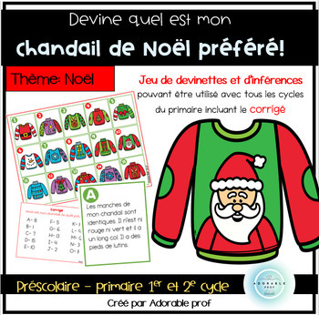 Preview of Devine quel est mon chandail préféré- Noël- Guess what's my favorite sweater is