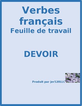 devoir french verb worksheet 1 by jer520 llc teachers pay teachers