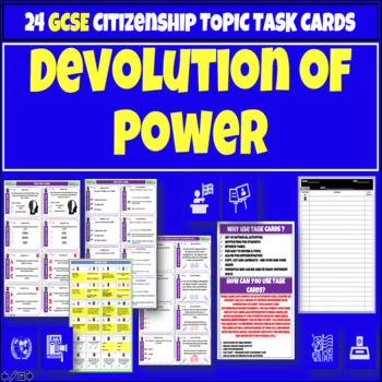 Preview of Devolution Of Power UK Civics Task Cards