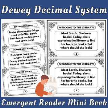 Preview of Dewey Decimal Adventures Educational Mini Book for Kids | Read Across America
