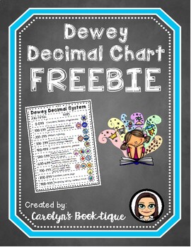 Preview of Dewey Decimal Chart FREEBIE