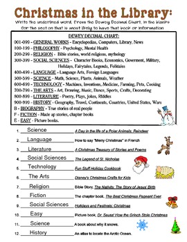 dewey decimal christmas by becky hunter teachers pay teachers