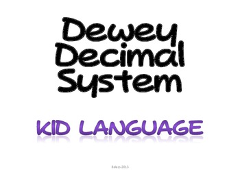 Preview of Dewey Decimal Introduction Elementary