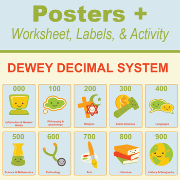 Dewey Decimal Posters Plus - Worksheet, Activity and Labels by hidesy