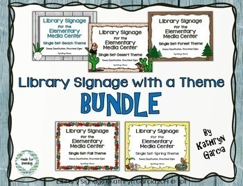 Preview of Dewey Decimal Posters and Signs Theme BUNDLE