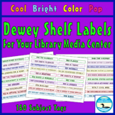Dewey Decimal Shelf Labels, Cool Bright Color Pop Ed.