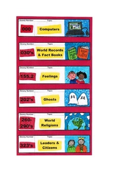 Preview of Dewey Decimal Shelf Labels for Library