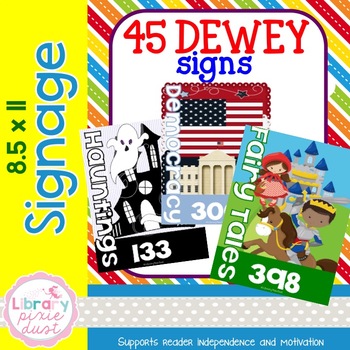 Preview of Dewey Decimal Signage -  8x5 x 11
