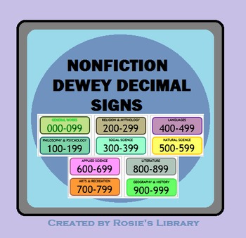 Preview of Dewey Decimal Signs for Nonfiction