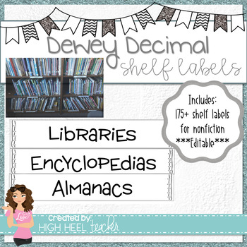 Preview of Dewey Decimal Small Shelf Labels | EDITABLE |