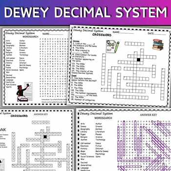 Preview of Dewey Decimal System Fun Puzzles ,Word Search And Crosswords