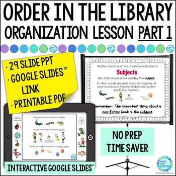 Preview of Dewey Decimal System Organization and Fiction Author Order Library Lesson Pt 1