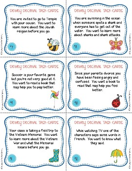 Dewey Decimal Task Cards - Spring/Summer Theme by Staying Cool in the ...