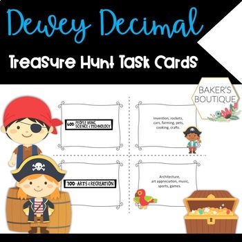 Preview of Dewey Decimal Treasure Hunt Task Cards