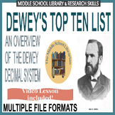 Dewey Top Ten - Dewey Decimal System Activity Middle Schoo