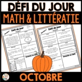 Défi du jour - Octobre  (French Problem of the day Math an