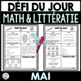 Défi du jour - Mai  (French Problem of the day and Literacy FUN!)