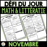Défi du jour - Novembre (French Problem of the day Math an