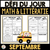 Défi du jour septembre Rentrée scolaire - French Back to S