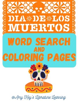 Preview of Dia De Los Muertos Activities Day of the Dead Word Search and Coloring Pages