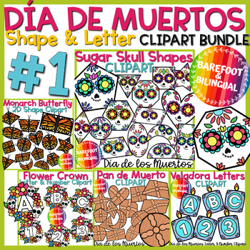 Preview of Dia De Los Muertos Clipart Bundle #1 | 2D Shapes, Number & Letter Clipart