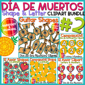 Preview of Day of the Dead Clipart Bundle 2 | 2D Shapes, Letters & Numbers
