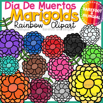 Preview of Dia De Los Muertos Clipart | Marigold Flower Clipart | Cempasuchil