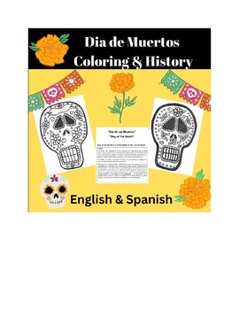 Preview of Day of the Death "Dia De Los Muertos" Coloring Skull and History