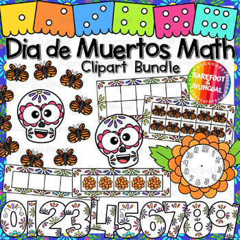 Preview of Dia De Los Muertos Math Clipart Mini Bundle - Day of the Dead Clipart