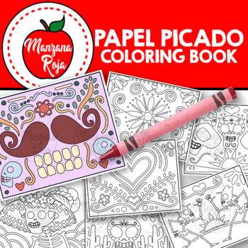 Preview of Dia De Los Muertos Papel Picado Coloring Pages