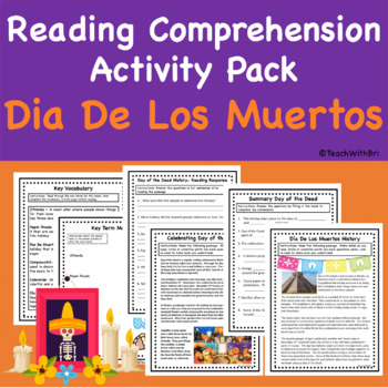 Preview of Dia De Los Muertos Reading Comprehension Test Prep Pack Day of the Dead