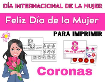 Preview of Día Internacional de la Mujer Actividad | Craft & Printable | Coronas | 8 marzo