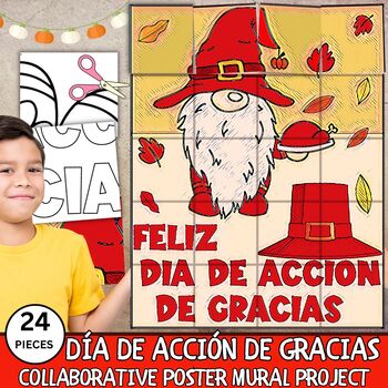 Preview of Día de Acción de Gracias, Thanksgiving Collaborative Poster Mural Project,Craft