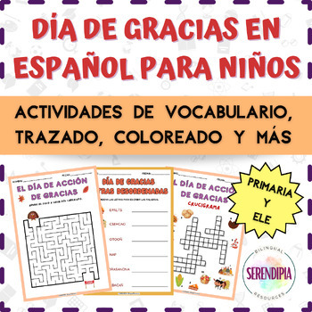 Preview of Día de Acción de Gracias en español | PACK DE ACTIVIDADES | Thanksgiving Spanish