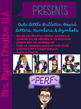 Preview of Dia de Los Muertos Bulletin Board Letters, Numbers & Symbols