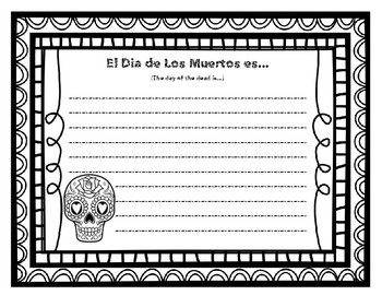 Dia de Los Muertos Writing Page by Cuckoo 4 Kinder | TpT