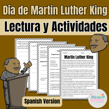 Preview of Día de Martin Luther King in Spanish:Reading Comprehension, Activities, and More