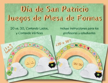 Preview of Spanish St. Patrick’s Day Shapes Board Games