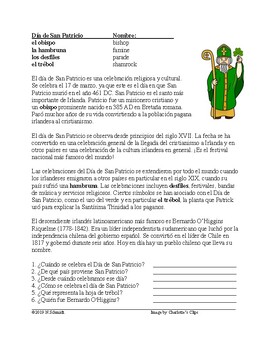 Preview of Día de San Patricio Lectura: Spanish Reading on St. Patrick's Day