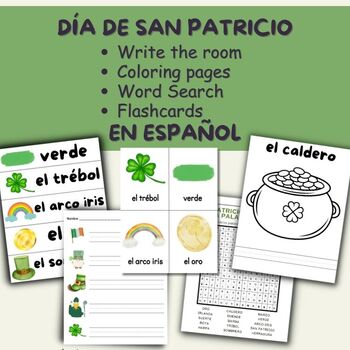 Preview of Día de San Patricio St Patricks Day Spanish Vocabulary Activities Español