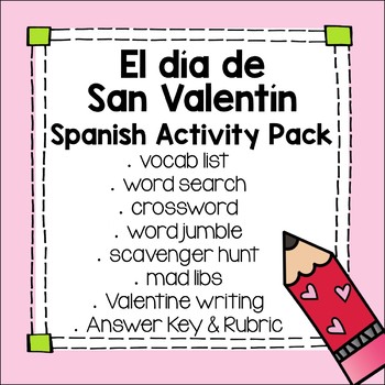 Preview of Día de San Valentín Spanish Activities for Valentine's Day Lesson Plan