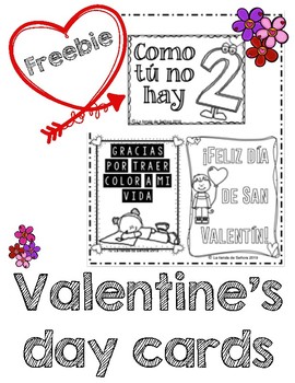 Preview of Día de San Valentín - Valentine's day cards FREEBIE