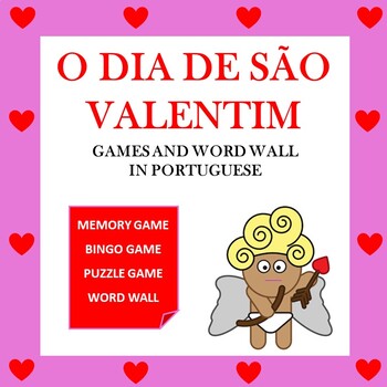 Preview of Dia de São Valentim: Portuguese Valentine's Day Games and Word Wall