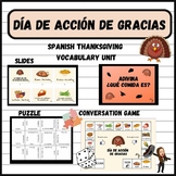 Día de acción de gracias-Thanksgiving in Spanish Vocabular