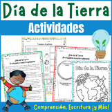 Día de la Tierra Reading Comprehension & Activities For sp