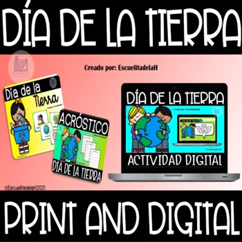 Preview of Earth Day Activities in Spanish - Dia de la Tierra en Español Print and Digital