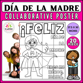 Preview of Día de la Ma﻿dre Spanish Mother's Day Craft: Collaborative Coloring Poster