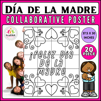 Preview of Día de la Ma﻿dre Spanish Mother's Day Craft Poster | Coloring Page Project